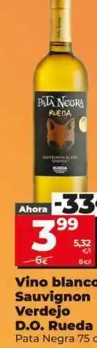 Dia Pata negra - vino blanco sauvignon verdejo d.o. rueda oferta