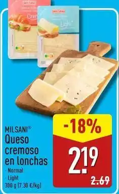 ALDI Milsani - queso cremoso en lonchas oferta