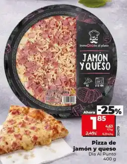 Dia Dia al punto - pizza de jamon y queso oferta