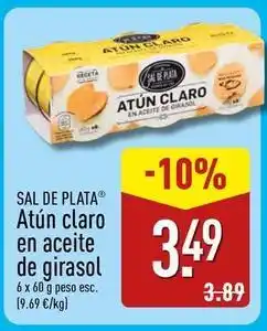 ALDI Sal de plata - atun claro en aceite de girasol oferta