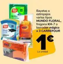 Supeco Mundo floral / kh-7 / carrefour - bayetas o estropajos fregona o borrador mágico oferta