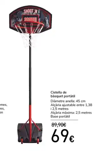 Carrefour Cistella de bàsquet portàtil 45cm oferta