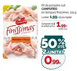 Condis Campofrío pit de pollastre cuit en llenques finíssimes oferta
