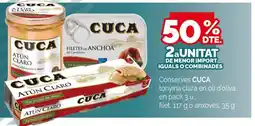 Condis Cuca conserves tonyina clara en oli d'oliva en filet o anxoves oferta