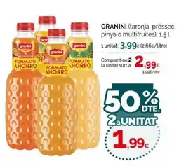 Condis Granini taronja préssec pinya o multifrutes oferta