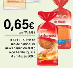 Cash Ifa Ifa eliges pan de molde blanco 0% azucar añadido oferta