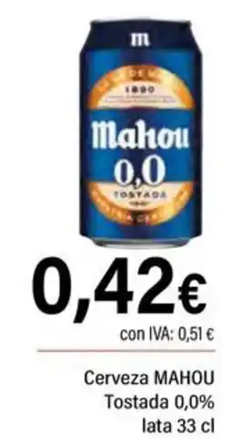 Cash Ifa Mahou Tostada 0,0% oferta
