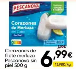 FROIZ Pescanova corazones de filete merluza del cabo sin piel oferta