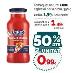 Condis Cirio tomàquet natural especial per a pizza oferta