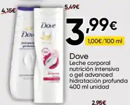 FROIZ Dove Leche corporal nutrición intensiva o gel advanced hidratación profunda oferta