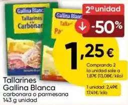 FROIZ Gallina Blanca tallarines carbonara o parmesana oferta