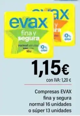 Cash Ifa evax compresas fina y segura oferta