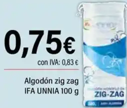 Cash Ifa Ifa unnia algodon zig zag oferta