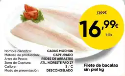 FROIZ Filete de bacalao sin piel kg oferta