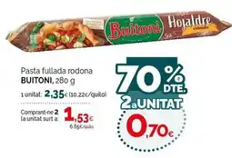 Condis Buitoni pasta fullada rodona oferta