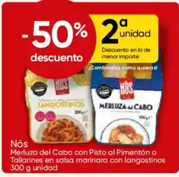 FROIZ Nós Merluza del Cabo con Pisto al Pimentón o Tallarines en salsa marinara con langostinos oferta