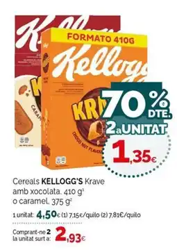 Condis Kellogg's cereals krave amb xocolata o caramel oferta