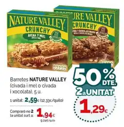 Condis Nature valley barretes crunchy oferta