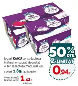 Condis Kaiku logurt sense lactosa oferta
