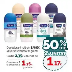 Condis Sanex desodorant roll-on oferta