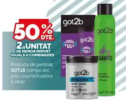 Condis Got2b producte de pentinat xampú sec, pols voluminitzadora o cera oferta