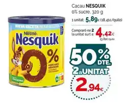 Condis Nesquik cacao 0% sucre oferta