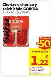Alcampo Goikoa - chorizo o chorizo y salchichon oferta
