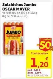 Alcampo Oscar mayer - salchichas jumbo oferta