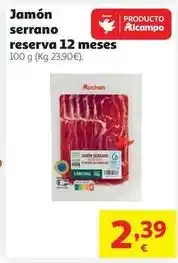 Alcampo Auchan - jamón serrano reserva 12 meses oferta