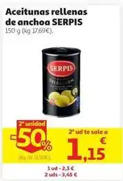 Alcampo Serpis - aceitunas rellenas de anchoa oferta