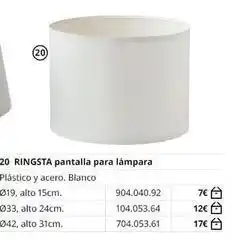 IKEA Blanco - 20 ringsta pantalla para lámpara oferta