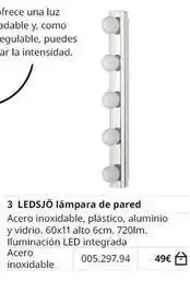 IKEA 3 ledsjó lampara de pared oferta