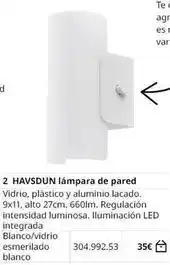 IKEA Blanco - 2 havsdun lámpara de pared oferta