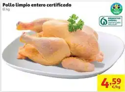 Alcampo Pollo limpio entero certificado oferta