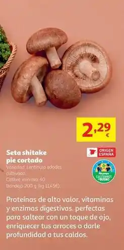 Alcampo Origen - seta shitake pie cortado oferta