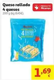 Alcampo Auchan - queso rallado 4 quesos oferta
