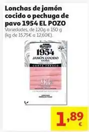 Alcampo Elpozo - lonchas de jamon cocido o pechuga de pavo oferta