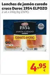 Alcampo Elpozo - lonchas de jamon curado cruce duroc 1954 oferta
