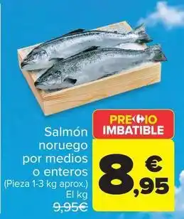 Carrefour Market Salmon noruego por medios o enteros oferta
