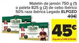 Carrefour Market Legado elpozo - maletín de jamón o paleta oferta
