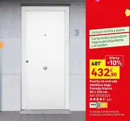 Leroy Merlin Confort - puerta de entrada nestica saga fresa blanco 90 x 210 cm oferta