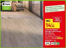Leroy Merlin Home - suelo porcelanico mangaute efecto haya 20 x 120 cm oferta