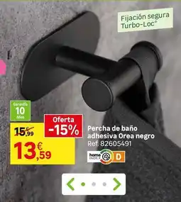 Leroy Merlin Segura - percha de baño adhesiva negro oferta