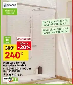 Leroy Merlin Senseo - mampara frontal corredera remix2 oferta