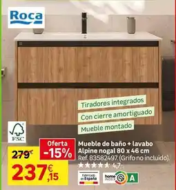 Leroy Merlin Roca - mueble de baño + lavabo alpine nogal oferta