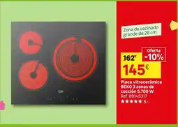 Leroy Merlin Beko - placa vitroceramica 5 zonas de coccion 5700 w oferta