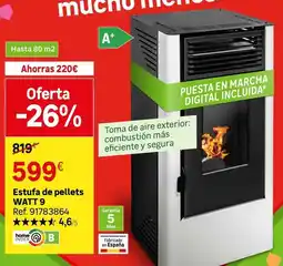 Leroy Merlin Home - estufa de pellets watt 9 oferta