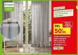 Leroy Merlin Visillo cinta frunce taylor liso gris 200 x 270 cm oferta