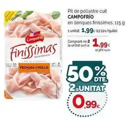 Condis Campofrío - pit de pollastre cuit en llenques finissimes oferta