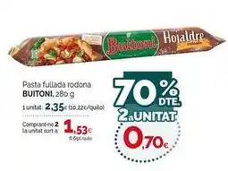 Condis Buitoni - pasta fullada rodona oferta